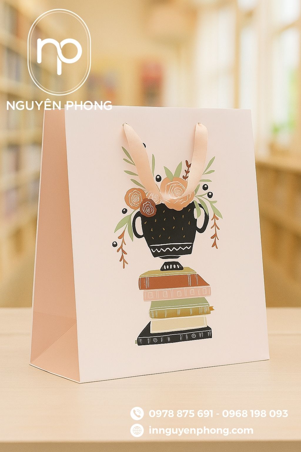 Mẫu túi giấy đựng sách thiết kế đẹp 